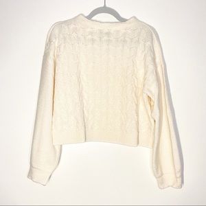 Banana Republic Chunky Knit Cropped Ivory Sweater